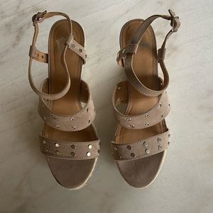 Report beige wedge sandals size 11